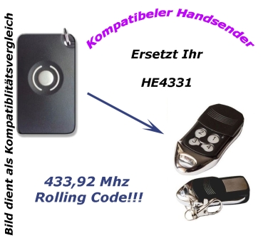 TKStar 433Mhz Handsender Fernbedienung kompatibel zu Homentry HE4331
