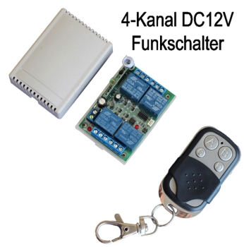 TK STAR DC12V 4 Kanal Universal Funk Sender Empfänger Schalter Funkschalter potentialfrei