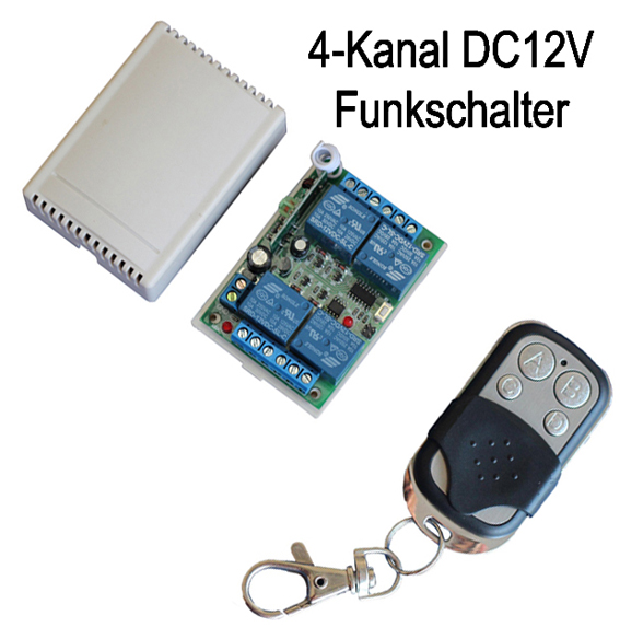 4-Tasten Handsender TKStar 230V 4 Kanal 433Mhz Funk Taster Empfänger Schalter 