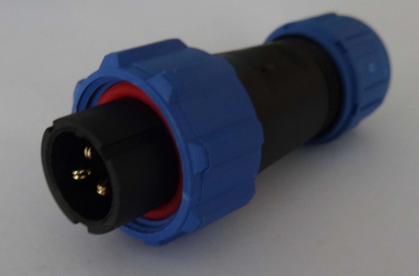 2 x Set / SP13 Buchse + Stecker Set IP68 12V 230V Rundstecker Verbinder 3-Pin Polig 13mm wasserdicht Garten Boot KFZ Akku E-Bike